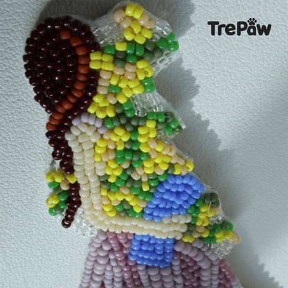 Taro Lemon bead kit - premium MIYUKI seed beads close-up, yellow, green and lavender tones, beautiful luster in different lighting