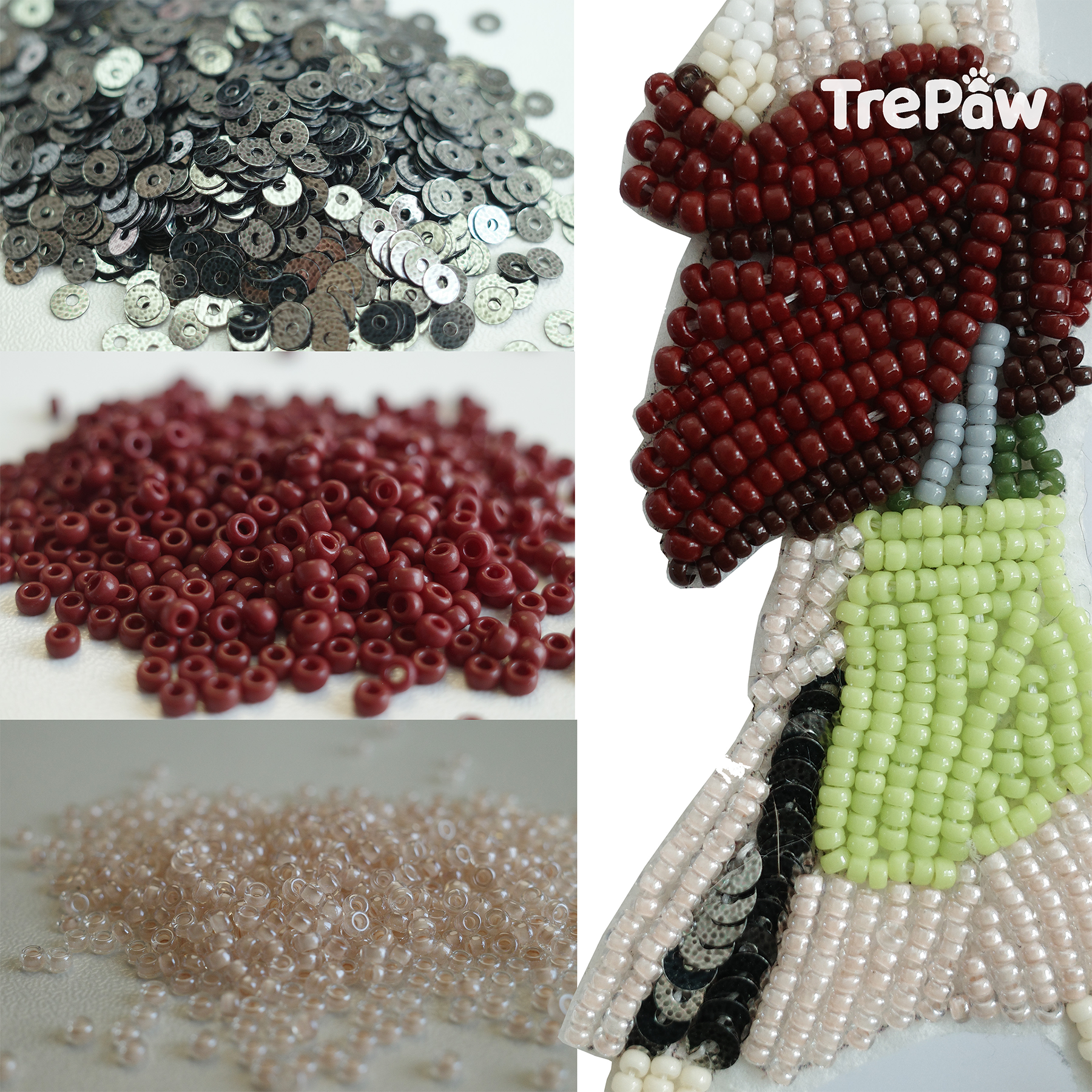 Audiocloak bead kit - premium MIYUKI seed beads close-up, calming tones, beautiful luster in different lighting