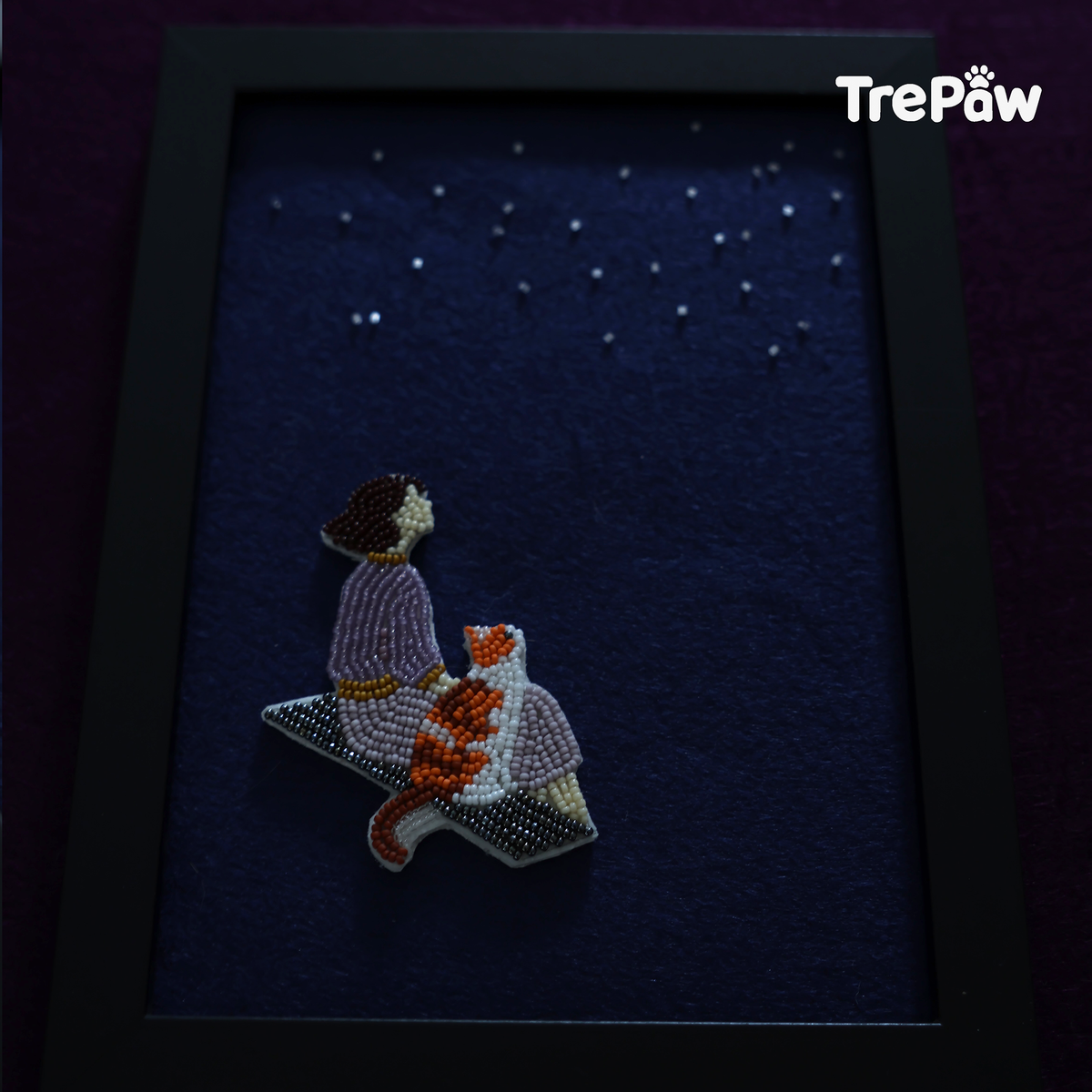 beaded brooch displayed as home decor - handcrafted piece to bring quiet comfort into any room